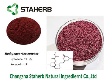 Función fina roja del colorante del polvo de la levadura de Lovastatin Monacolin K del extracto rojo del arroz proveedor