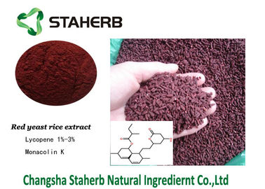 Función fina roja del colorante del polvo de la levadura de Lovastatin Monacolin K del extracto rojo del arroz proveedor